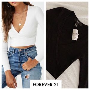 NWT Ribbed Surplice Sweater